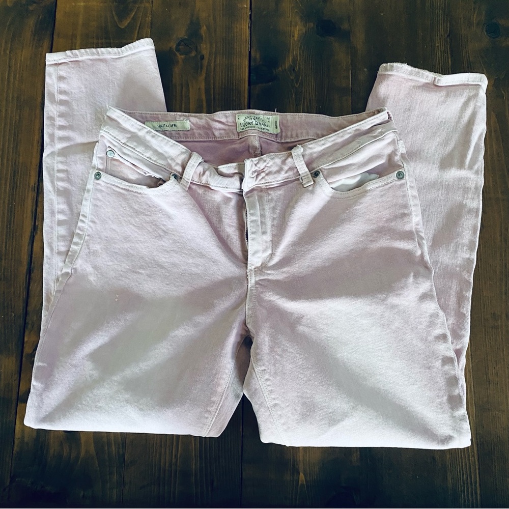 Lucky Brand pink straight leg denim jeans